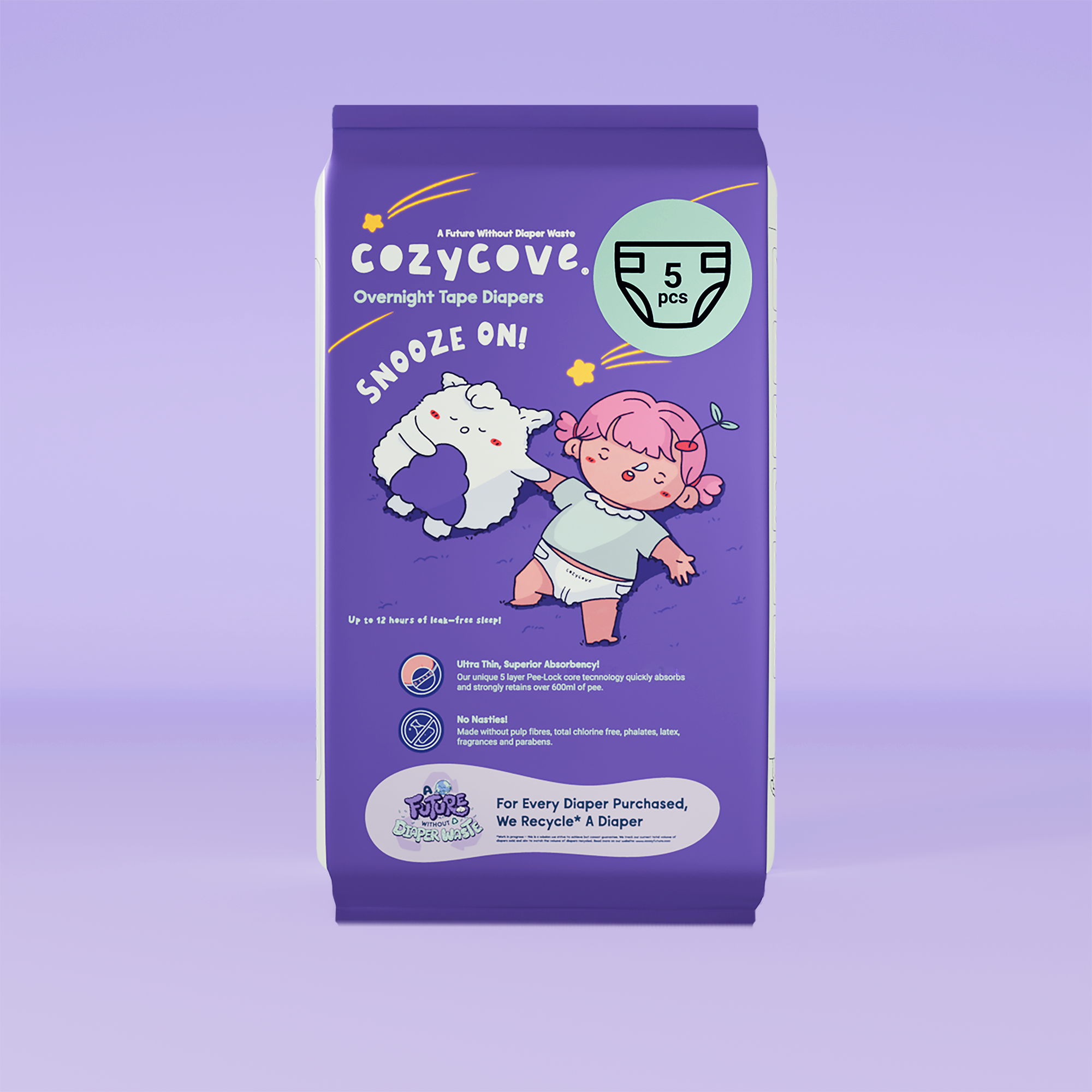 Cozycove Snooze On / Play Hard Baby Diapers Tape / Pants - Size NB, 2, 3, 4, 5, 6, 7 - Carton/Pack