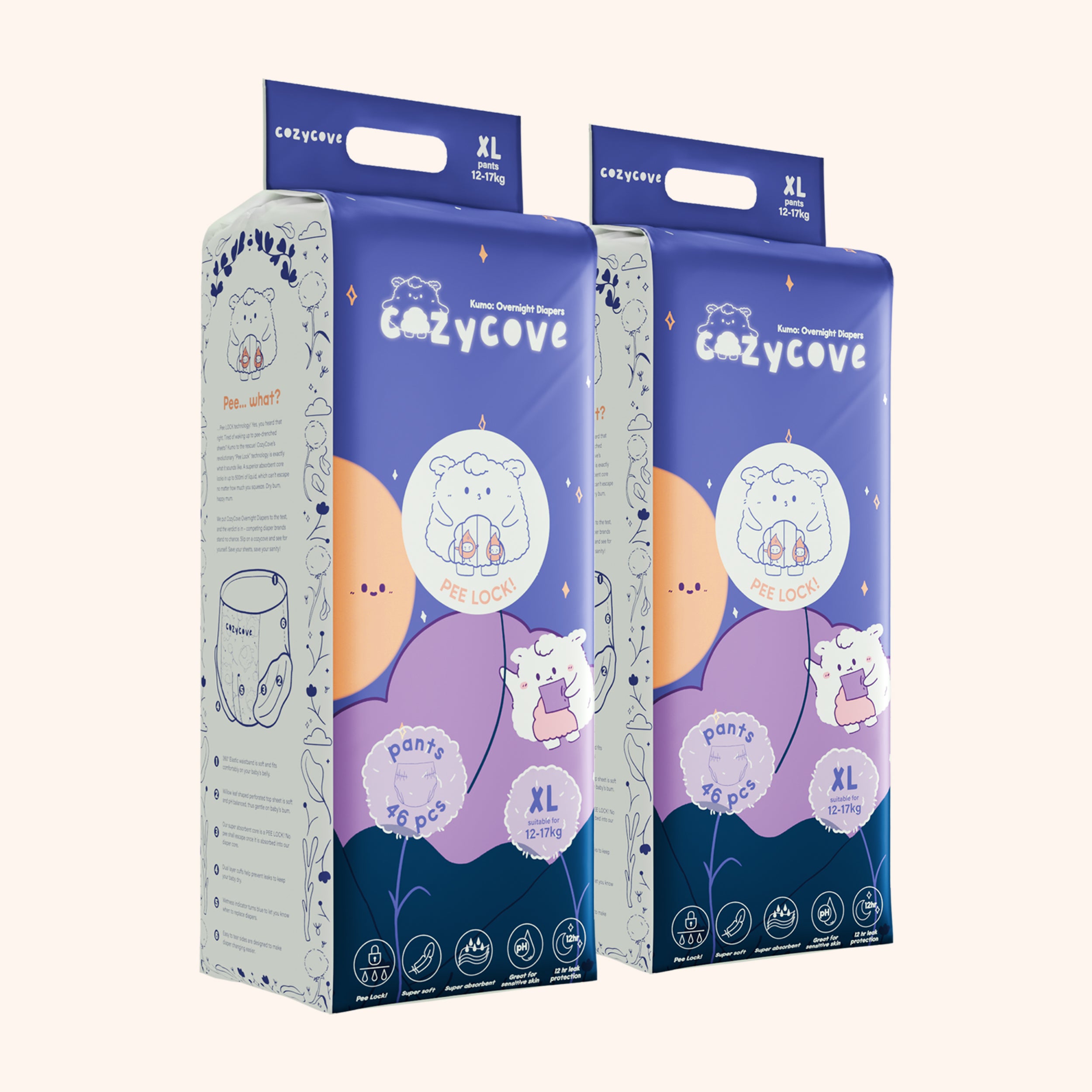 Kumo: Overnight Baby Diapers Pants XL 46pcs