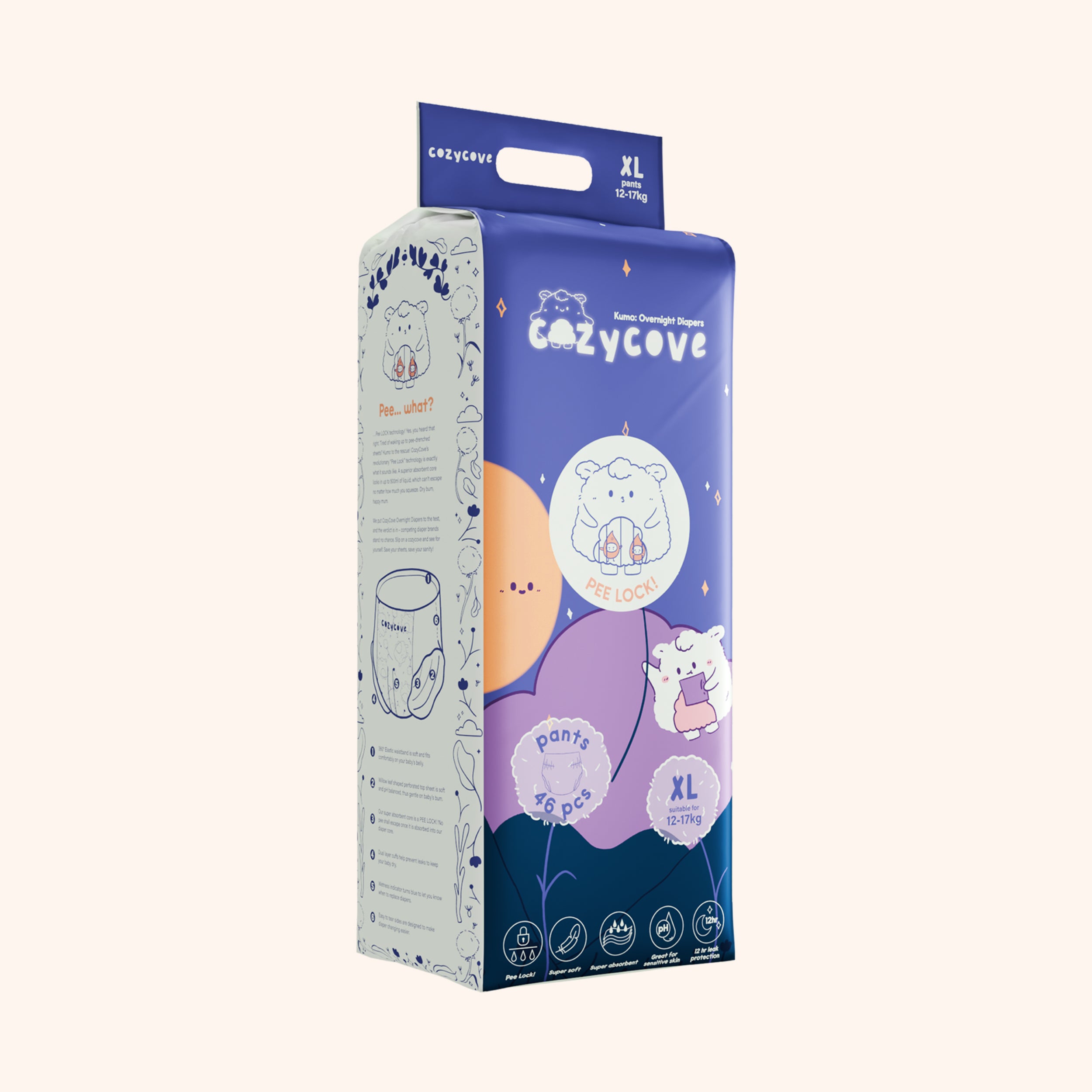 Kumo: Overnight Baby Diapers Pants XL 46pcs