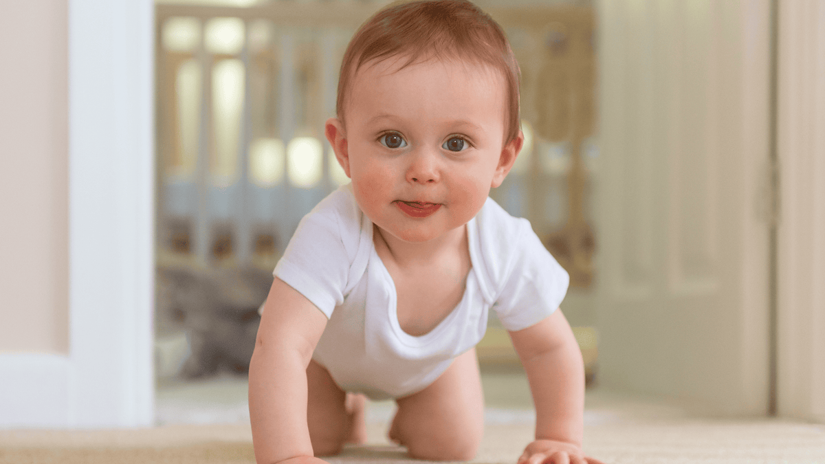 9 month old baby crawling