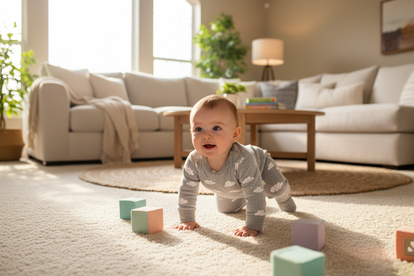 baby crawling in the house